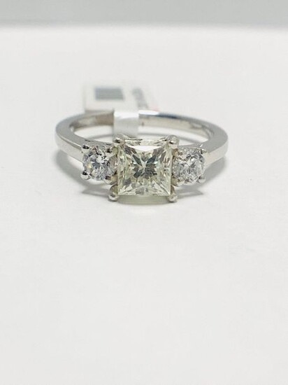 Platinum diamond three stone ring 1.50ct