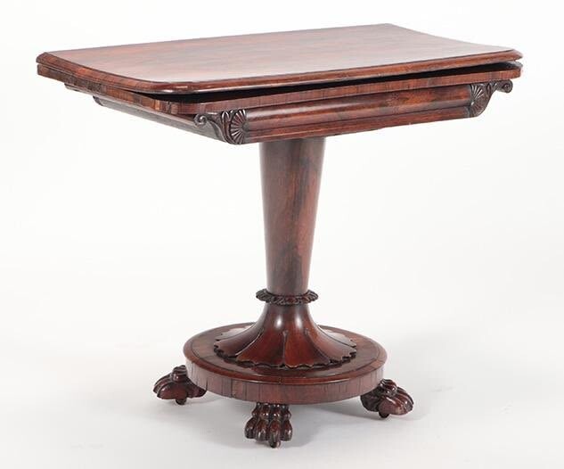 REGENCY ROSEWOOD CONSOLE FORM FLIP TOP GAMES TABLE