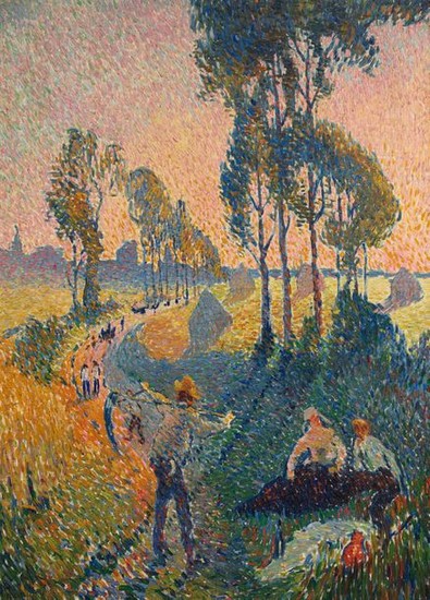 Robert Antoine PINCHON (Rouen 1886-1943) Faucheur dans un paysage aux...