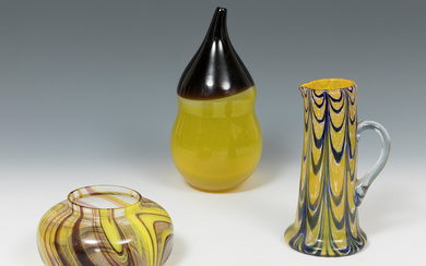 Set of three vases; Murano, twentieth century.