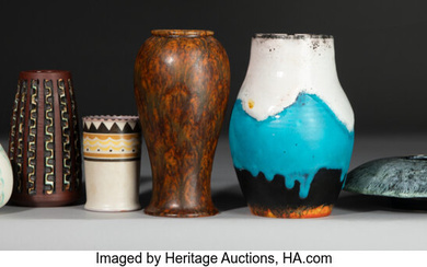 Seven English Glazed Ceramic Vases (20th century)