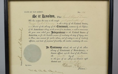 Society of Cincinnati New Jersey Document