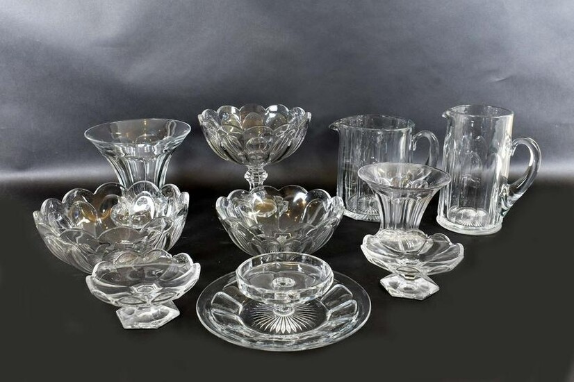 TEN HEISEY GLASS CO. COLORLESS GLASS TABLEWARES