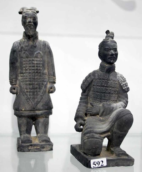 TWO CHINESE TERRACOTTA WARRIOR FIGURES
