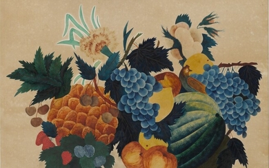 Theorem of Fruit with Bird, American School, 19th Century