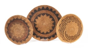 Three Dine (Navajo) Baskets