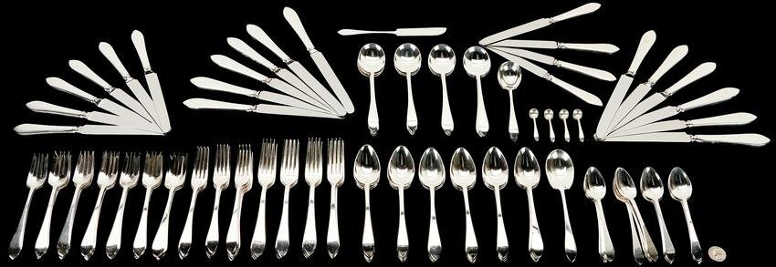Tiffany Faneuil Sterling Flatware Service for 12 plus