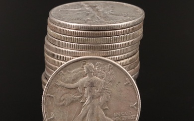 Twenty Walking Liberty Silver Half Dollars
