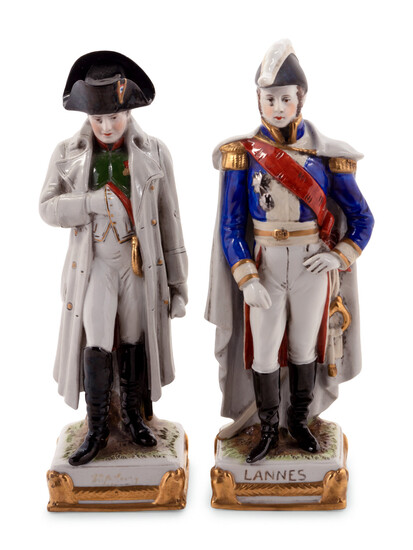 Two German Porcelain Figures of Napoleon and Jean Lannes