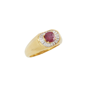 Two Two-Color Gold, Diamond and Ruby Rings, Damiani