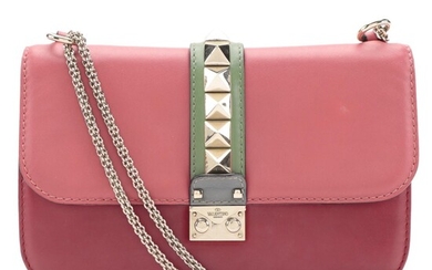 Valentino Rockstud Medium Flap Lock Bag in Multicolor Leather