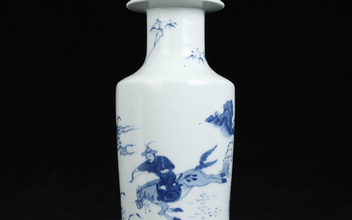 Vase, equestrian decor, late Qing or Republic, China.
