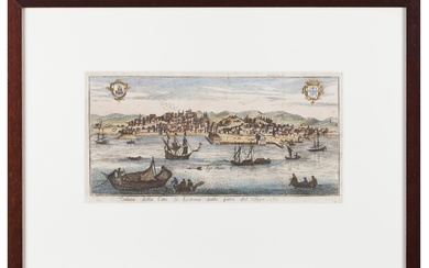 "Veduta della città di Lisbona dalla parte del tago" Tirage couleur sur papier Ca. 174516,5x33...