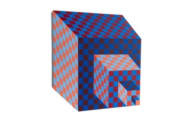 Victor Vasarely Felhoe Hand Painted Wood Sculpture with $15,000 Appraisal