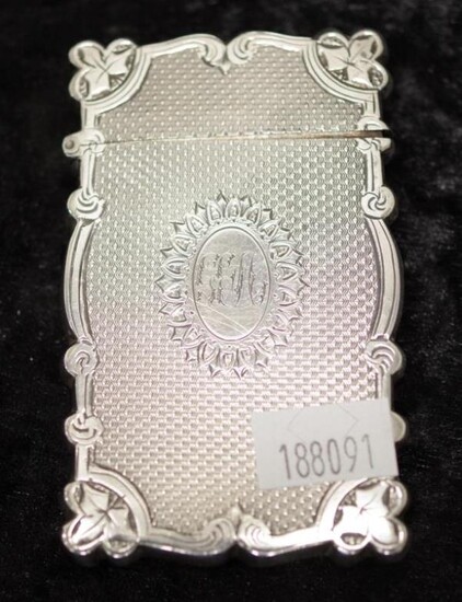 Victorian sterling silver card case Victorian hallmark for Birmingham,...