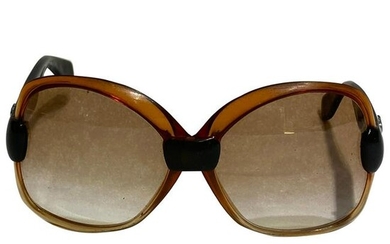 Vintage YSL Brown and Black Square Sunglasses