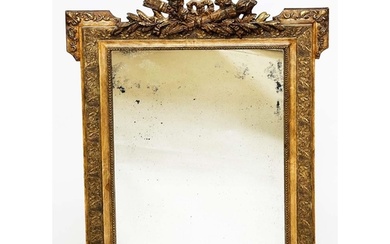 WALL MIRROR, 19th century French giltwood and gesso moulded,...
