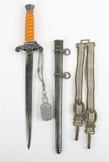 WW2 German Army Officers Dress Dagger with Straps and Knot by Carl Eickhorn Solingen