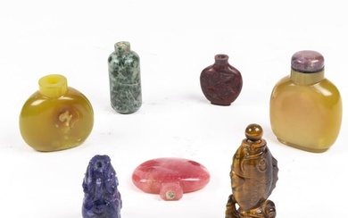 (lot of 7) Chinese hardstone snuff bottles