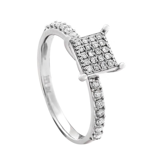 0.36 tcw Diamond Ring - 14 kt. White gold - Ring - 0.36 ct Diamond - No Reserve Price