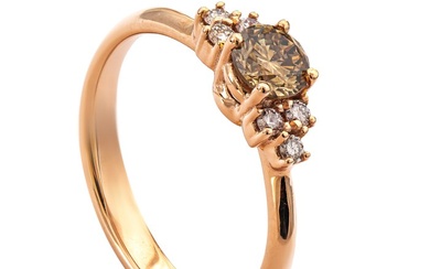 0.56 tcw SI1 Diamond Ring Pink gold - Ring - 0.46 ct Diamond - 0.10 ct Diamonds - No Reserve Price