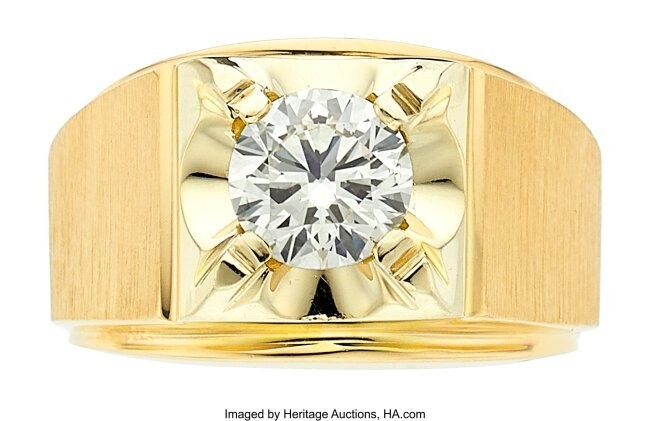 10093: Diamond, Gold Ring Stones: Round brilliant-cut