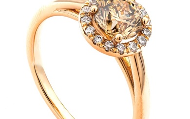 1.05 tcw SI1 Diamond Ring - 14 kt. Pink gold - Ring - 0.92 ct Diamond - 0.13 ct Diamonds