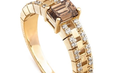 1.13 tcw SI1 Diamond Ring - 14 kt. Yellow gold - Ring - 0.92 ct Diamond - 0.21 ct Diamonds - No Reserve Price