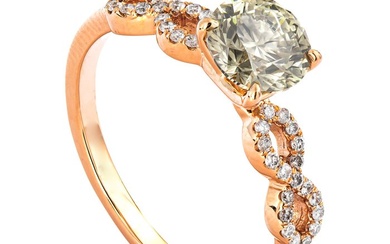 1.22 tcw Diamond Ring - 14 kt. Pink gold - Ring - 1.07 ct Diamond - 0.15 ct Diamonds - No Reserve Price