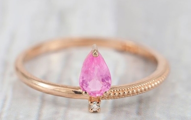 14 kt. Gold, Pink gold - Ring - 0.70 ct Spinel - Diamonds