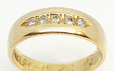 14 kt. Gold - Ring - 0.08 ct Diamond