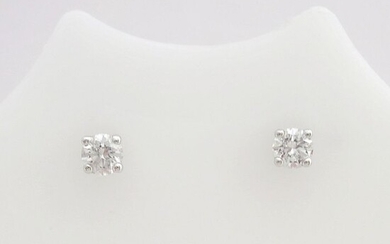 14 kt. White gold - Earrings - 0.20 ct Diamond