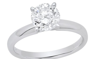14K White Gold Setting with 1.52ct Diamond Solitaire Ladies Ring