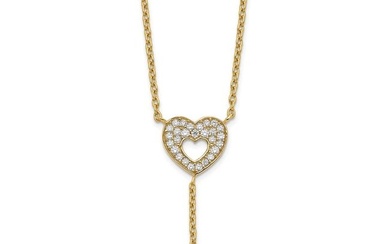14k Yellow Gold Heart with CZs