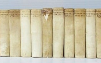1749-59 21 volumes NETHERLANDS HISTORY ILLUSTRATED antique VELLUM BOUND