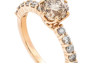 1.75 tcw Diamond Ring - 14 kt. Pink gold - Ring - 1.25 ct Diamond - 0.50 ct Diamonds - No Reserve Price