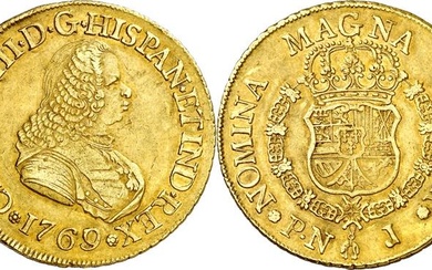 1769/7. Carlos III. Popayán. J. 8 escudos. (AC. 2033) (Cal.Onza...