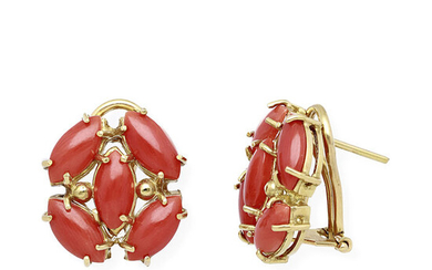 18 kt. Gold - Earrings Coral