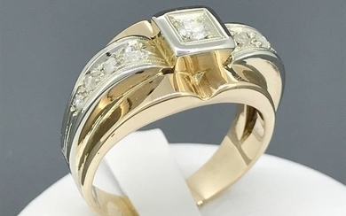 18 kt. Pink gold, White gold - Ring - 0.11 ct Diamond - Diamonds
