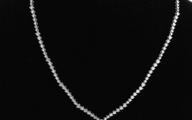 18 kt. White gold - Necklace - 0.90 ct Diamond - Diamond
