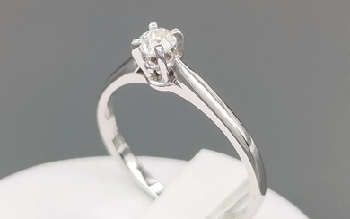 18 kt. White gold - Ring - 0.21 ct Diamond