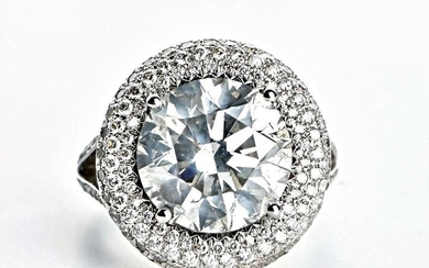 18 kt. White gold - Ring - 8.64 ct Diamond - No Reserve