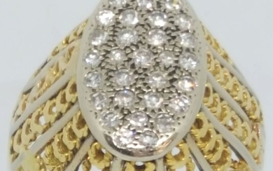 18 kt. White gold, Yellow gold - Ring - 0.75 ct Diamond