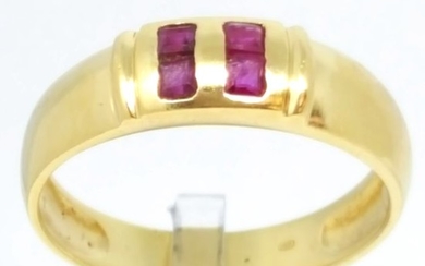 18 kt. Yellow gold - Ring - 0.20 ct Ruby