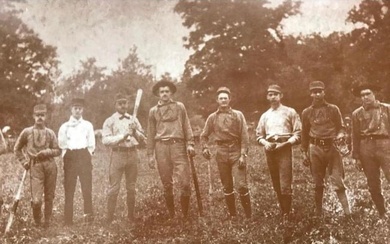 1885 Era Baseball Team Sepia Tone Photo Print