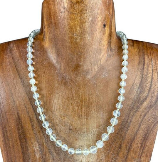 18k Gold Moonstone Pools of Light Bead Necklace