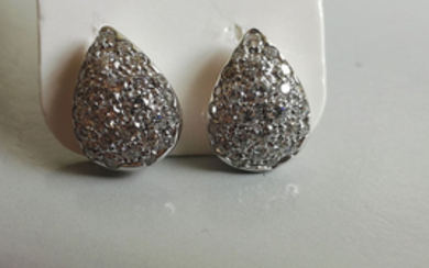 18 kt. White gold - Earrings - 0.80 ct Diamond
