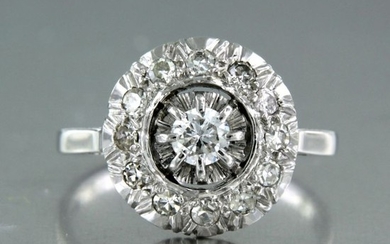 14 kt. White gold - Ring - 0.70 ct Diamond