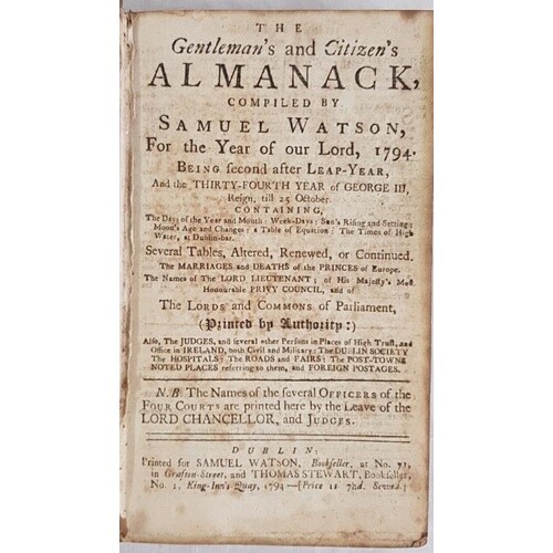 3 vols in one 1794: The Gentleman’s and Citizens Alman...