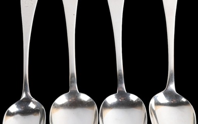 4 x 19th century silver Old English pattern tablespoons, inc...